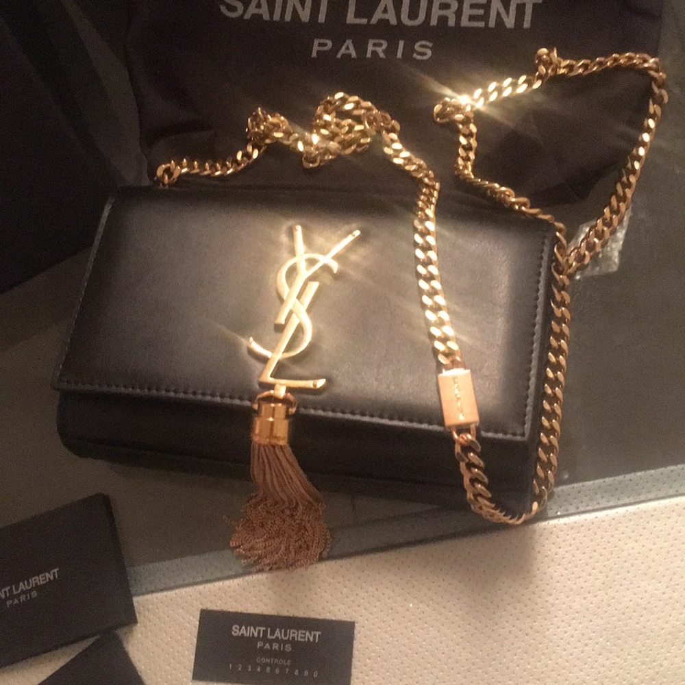 YSL Saint Laurent chain clutch crossbody purse